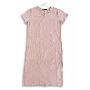 Jenni Kayne Drift V-Neck Sz S Flowy Halter Short Sleeve Pulover Seersucker Dress